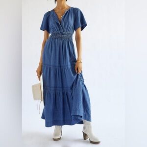 Maeve by Anthropologie - Somerset Chambray Boho Maxi Dress, Size Petite XS